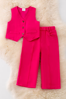  Fuschia fashion vest and pants set. OFG42726 NAY