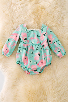  RPG40551 WEN: Golf fun kind of day mint baby romper.