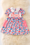 XO XO XO Floral smocked dress with side pockets. DRG50077AMY