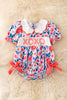 XOXOXO Floral printed romper with cute scalped neckline. RPG50051 JEAN