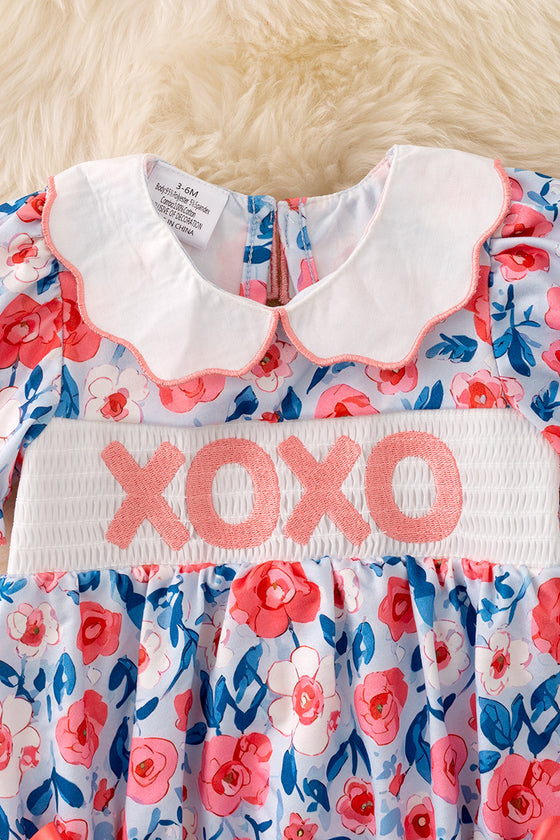 XOXOXO Floral printed romper with cute scalped neckline. RPG50051 JEAN