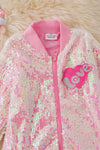 Holographic Pink bomber jacket. TPG50012SOL