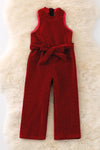 Red shimmery jumpsuit with back zipper. PNG50032 AMY