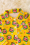 PJG40149 WEN: Yellow character printed pajama set.