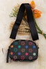 Black star printed mini purse with wide strap. BBG40039 M