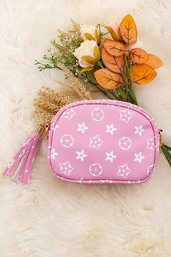 LT.pink star printed mini purse with wide strap. BBG40036 M