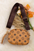 khaki star printed mini purse with wide strap. BBG40035 M