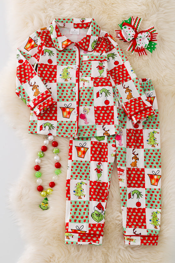 PJG40150 JEAN: Cindy & other character printed pajamas set.🎄