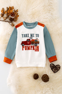  TPB40388 SOL: Take me to the pumpkin patch boys sweatshirt.