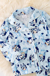 PJB40031 SOL: Blue character printed boys pajamas.