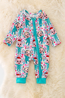  RPB40268 LOI: Character printed baby onesie w/ zipper.