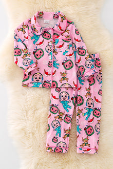  PJG40153 WEN: Watermelon head character pink pajamas..🎄