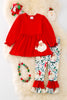 OFG41982 SOL: Santa printed tunic & ruffle pants.🎄