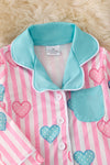 Heart & stripe printed pajamas. PJG40380 NAY