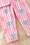 Heart & stripe printed pajamas. PJG40380 NAY