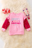 "Daddy's Little Valentine" Pink sweatshirt with sequins sleeves. TPG50013 SOL