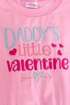 "Daddy's Little Valentine" Pink sweatshirt with sequins sleeves. TPG50013 SOL