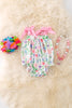 Easter bunny /floral baby romper. RPG50209 Jean