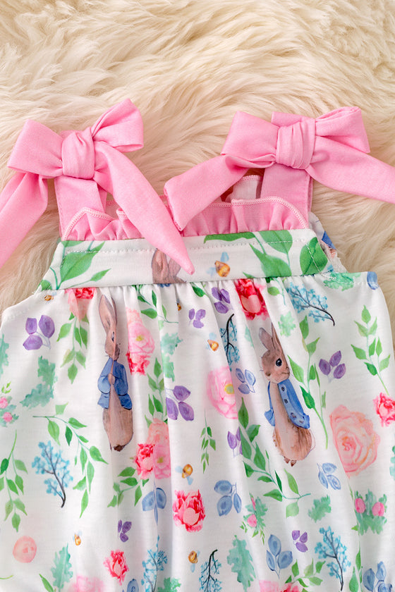 Easter bunny /floral baby romper. RPG50209 Jean