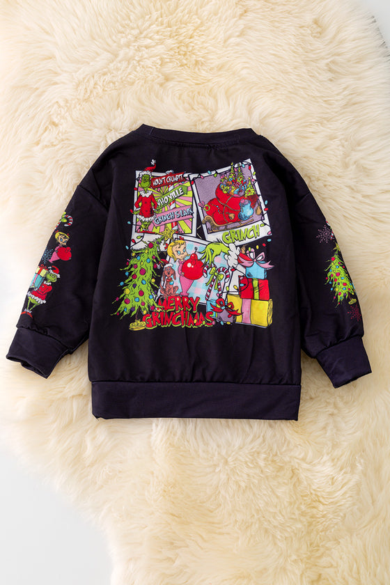 TPG40267 LOI: Black Christmas character sweatshirt.