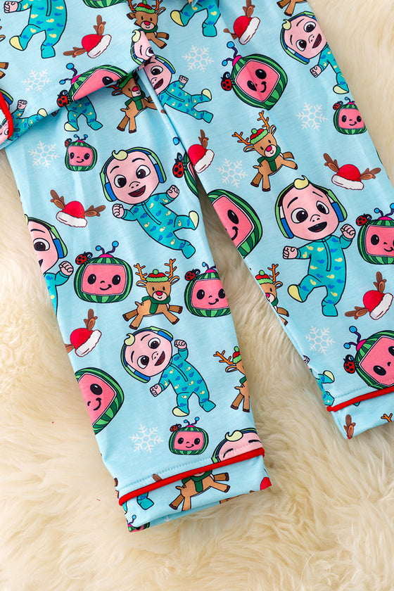 PJG40155 amy: Watermelon head character boys pajamas.