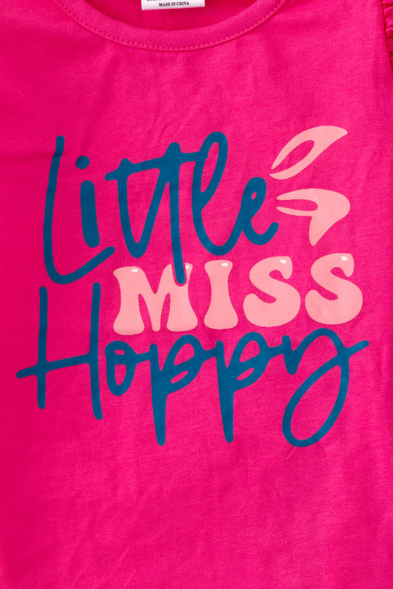 "Little Miss Hoppy" fuchsia angel sleeve top & bell bottoms. OFG50277 JEAN