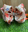 6.5" Fall printed double layer hair bows.(5pcs/$10.00)