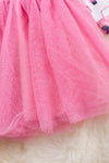 Pink truck full of pumpkin printed tulle dress. DRG40113017-LOI