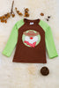 Cowboy Santa applique long sleeve boys shirt. TPB50143001 SOL