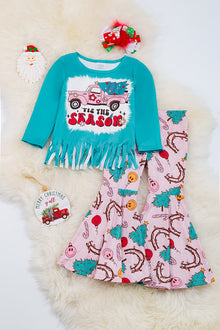  `Tis the season" Christmas tree on a truck 2 piece set. OFG50143046 AMY