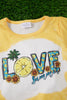 LOVE SUMMER" BRIGHT YELLOW BLEACHED TEE-SHIRT. TPG251123018-AMY