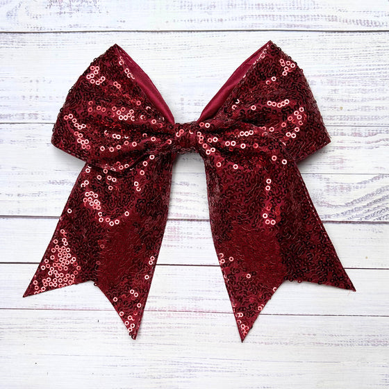 Sequins cheer hair bows w/alligator clip. (6pcs/$10.50) CHEERBOW-2023-B