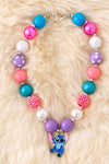 Multi color Bubble necklace with character pendant. 3PCS/$15.00