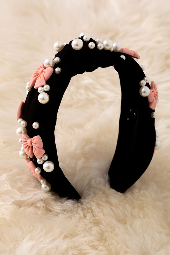 Large bow bead & pearl headband-available in 3 colors! 2PCS/$11.00