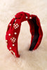 Checkered heart headbands with beads.  2PCS/$11.00