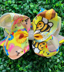  Oh Sweet Honey! Multi printed double layer hair bows. 4pcs/$10.00 BW-DSG-1001