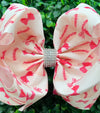 Baseball Coquette printed double layer hair bows. 4pcs/$10.00 BW-DSG-998