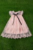 Lace embroidered dress with front bow detail.DRG251423033 SOL