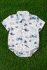 Police transportation printed baby onesie with snaps. RPB25153005 LOI