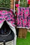 Cowgirl" multi-printed on hot pink car seat cover. ZYTG25153013 M