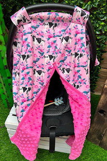  Cow/floral printed car seat cover. ZYTG25153023 M