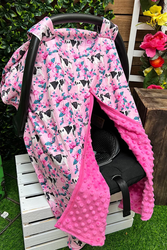 Cow/floral printed car seat cover. ZYTG25153023 M