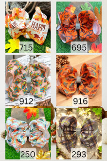  6.5" Double layer fall printed hair bows.