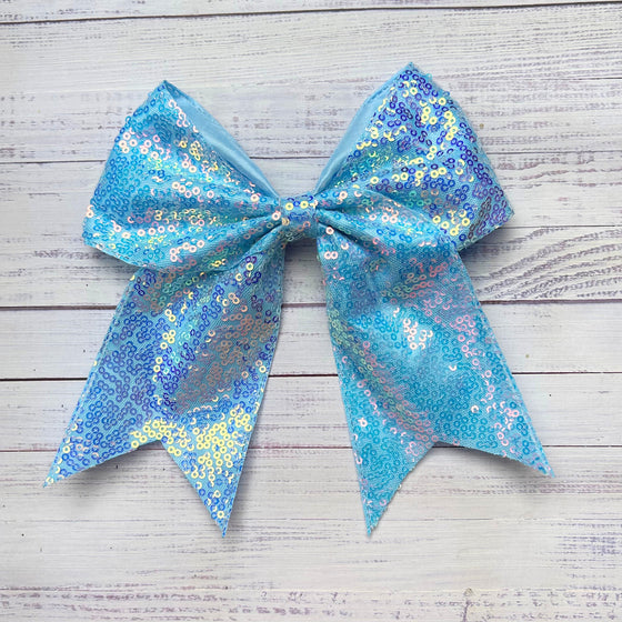 Sequins cheer hair bows w/alligator clip. (6pcs/$10.50) CHEERBOW-2023-B