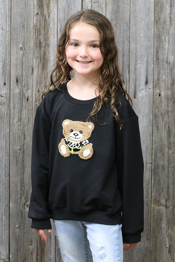 Teddy bear application black sweatshirt. TPG65153080-loi