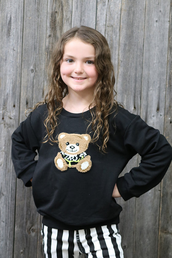 Teddy bear application black sweatshirt. TPG65153080-loi