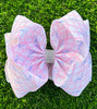 Coquette printed hair bows. 6.5"wide double layer. 4pcs/$10.00 BW-DSG-1011