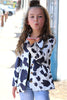 Cow printed blazer with pockets. TPG15153003-jeann