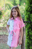 Pink & white stripe printed sheer dress with long cami underneath. SY-DLH4080K-LOID