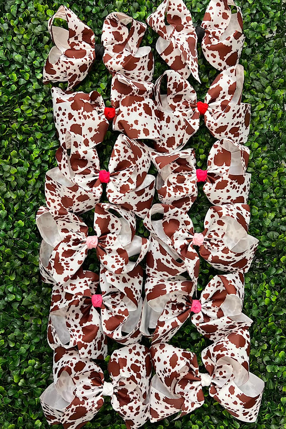 5.5inch cow printed hair bows. 12PCS/$13.00 CC-553